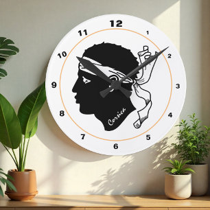 Korsika-Flagge, trendige korsische Mode /Design-Uh Runde Wanduhr