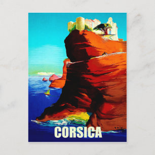 Korsika, mittelalterliche Festung auf dem Felsen, Postkarte