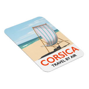 Korsika "Reisen mit dem Flugzeug" Vintages Strandp Magnet