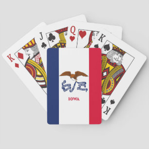 Kortspiel mit Flagge von Iowa, USA Spielkarten