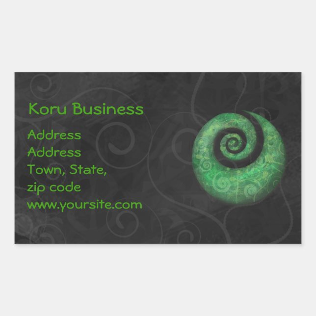 Koru-Geschäft Rechteckiger Aufkleber (Vorderseite)