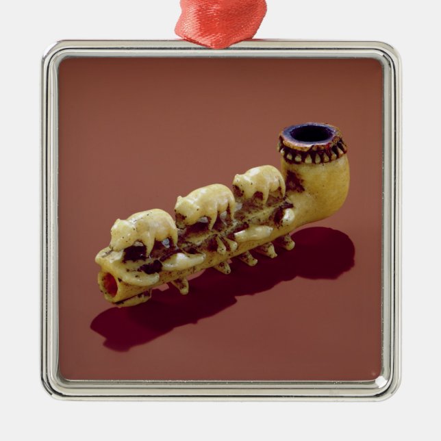 Korvack Rohr mit geschnitzten Eisbären Silbernes Ornament (Vorne)