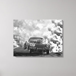 Korvette 1958 brennen aus leinwanddruck