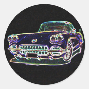 Korvette 1958 runder aufkleber