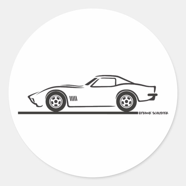 Korvette 1970-72 runder aufkleber (Vorderseite)