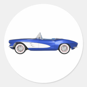 Korvette C1 1961: Blau: Runder Aufkleber