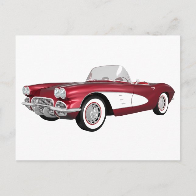 Korvette C1 1961: Candy Apple Finish: Postkarte (Vorderseite)