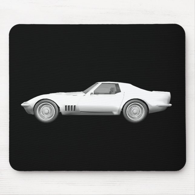 Korvette-Sport-Auto 1970: Weißes Ende Mousepad (Vorne)