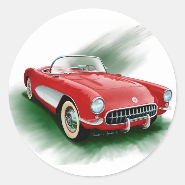 Korvette von 1957 runder aufkleber (Vorderseite)