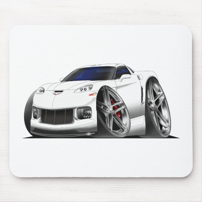 Korvette-Weiß-Auto 2005-09 Mousepad (Vorne)