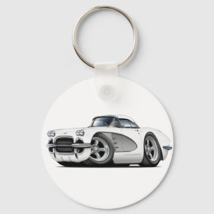 Korvette Weiß-Silber Auto 1961 Schlüsselanhänger