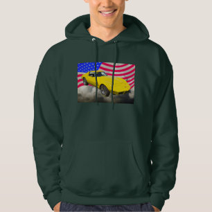 KorvetteStingray 1975 mit amerikanischer Flagge Hoodie