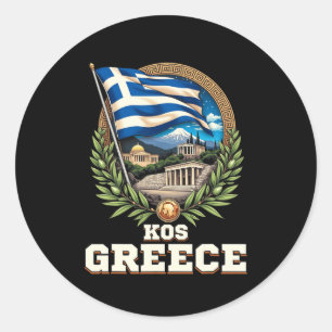 Kos Griechenland Souvenir Griechischer Urlaub Reis Runder Aufkleber