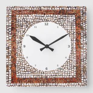 Kos Vogel-Mosaik Quadratische Wanduhr