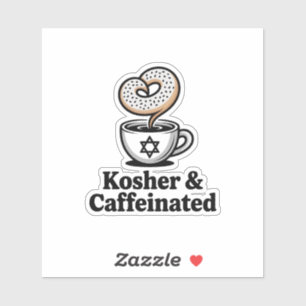 Koscher und koffeinierter jüdischer Kaffee Hanukka Aufkleber