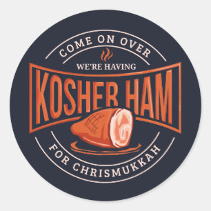 Kosher Ham für Chrismukkah Hanukkah Runder Aufkleber