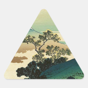 Koshu Inume Toge - Katsushika Hokusai Ukiyo-e Art Dreieckiger Aufkleber