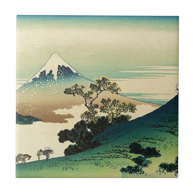 Koshu Inume Toge - Katsushika Hokusai Ukiyo-e Fliese (Vorderseite)