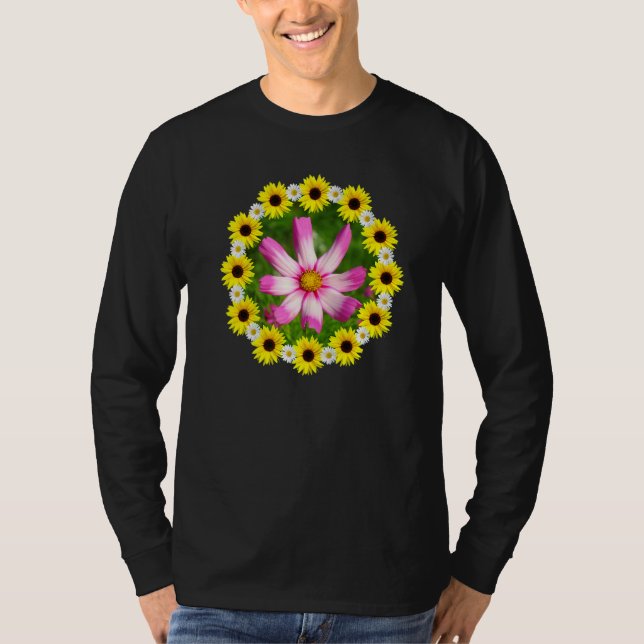 Kosmee Flower Pink Sunflowers Daisy Flower   T-Shirt (Vorderseite)