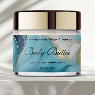 Kosmetik-JAR-Label - Blaues Marmor und Gold