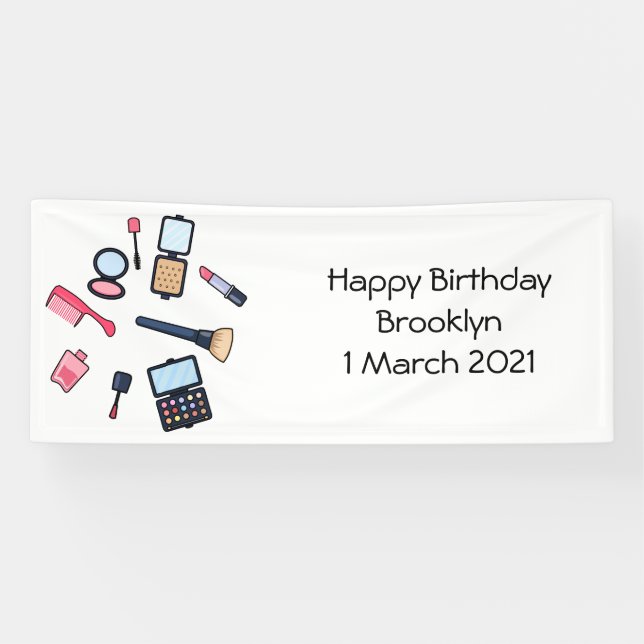 Kosmetik / Make-up Cartoon Illustration Banner (Horizontal)