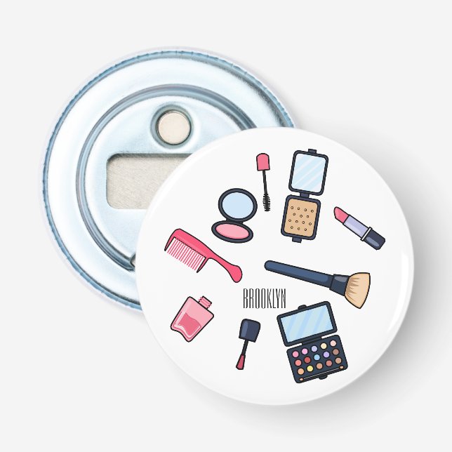Kosmetik / Make-up Cartoon Illustration Flaschenöffner (Vorderseite)