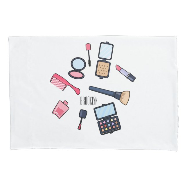 Kosmetik / Make-up Cartoon Illustration Kissenbezug (Vorderseite)