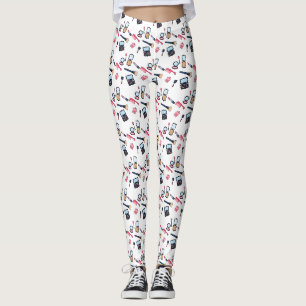Kosmetik / Make-up Cartoon Illustration Leggings
