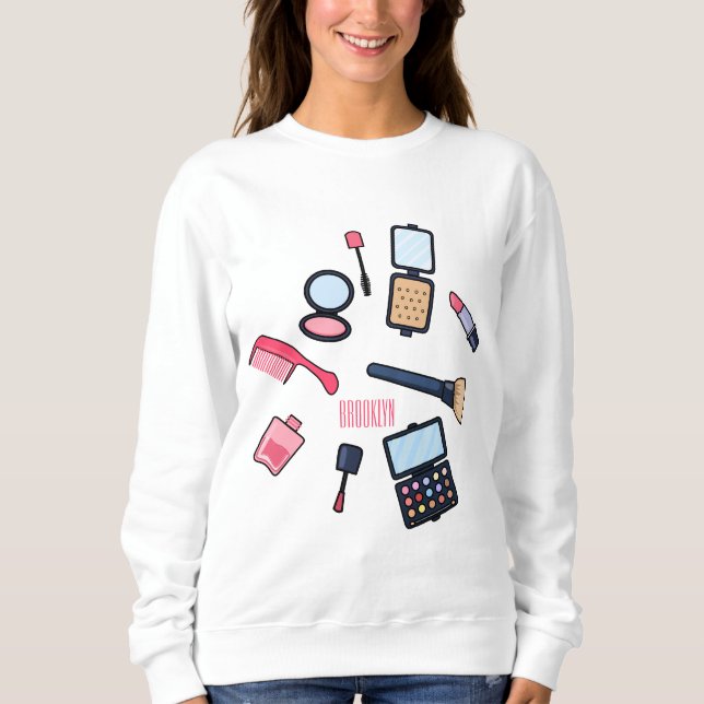 Kosmetik / Make-up Cartoon Illustration Sweatshirt (Vorderseite)