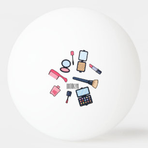 Kosmetik / Make-up Cartoon Illustration Tischtennisball