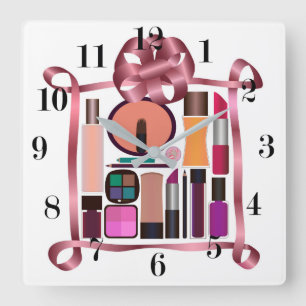 Kosmetik-Set Quadratische Wanduhr
