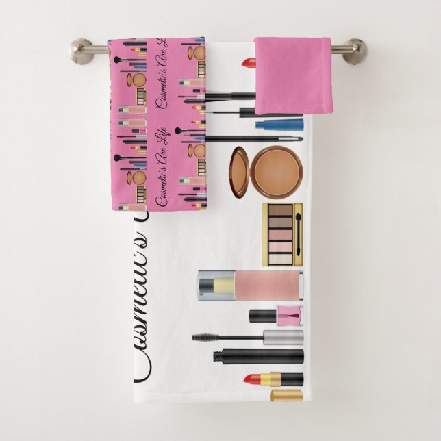 Kosmetik sind Leben, das hübsches Rosa bilden Badhandtuch Set (Insitu)