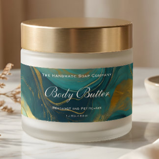 Kosmetik-Tiegel für Körperbutter Etikett Türkisgrü