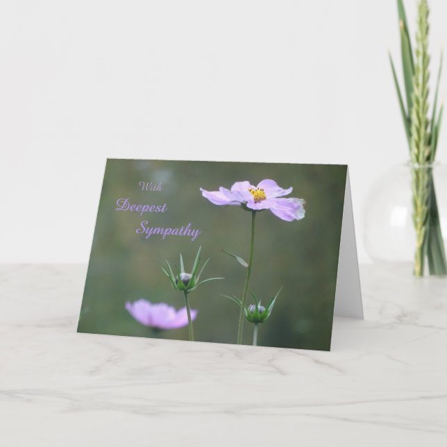 Kosmetik, Wilde Herbst-Blume Beileid Grußkarte Karte (Vorderseite)