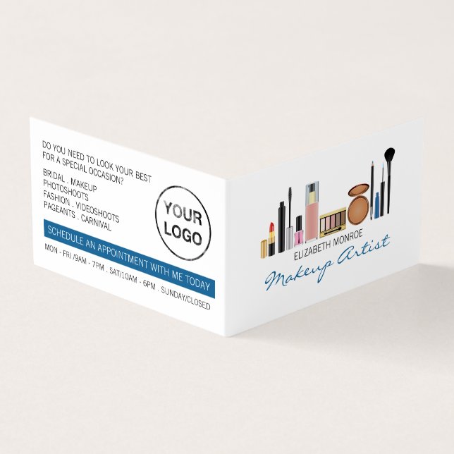 Kosmetikauswahl, Makeup Artist, Treuekarte, Visitenkarten (Vorderseite)