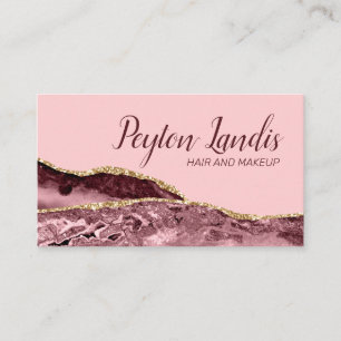 Kosmetikerin Marmor Burgunderrot Pink Gold Glitter Visitenkarte