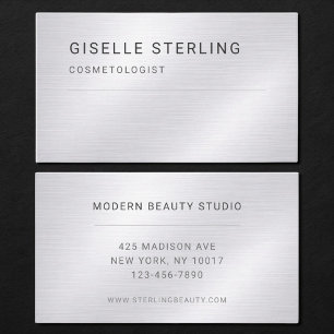 Kosmetikerin Silber Metallic Professional Visitenkarte