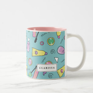 Kosmetikmuster der 90er Jahre   Individuelle Name Zweifarbige Tasse