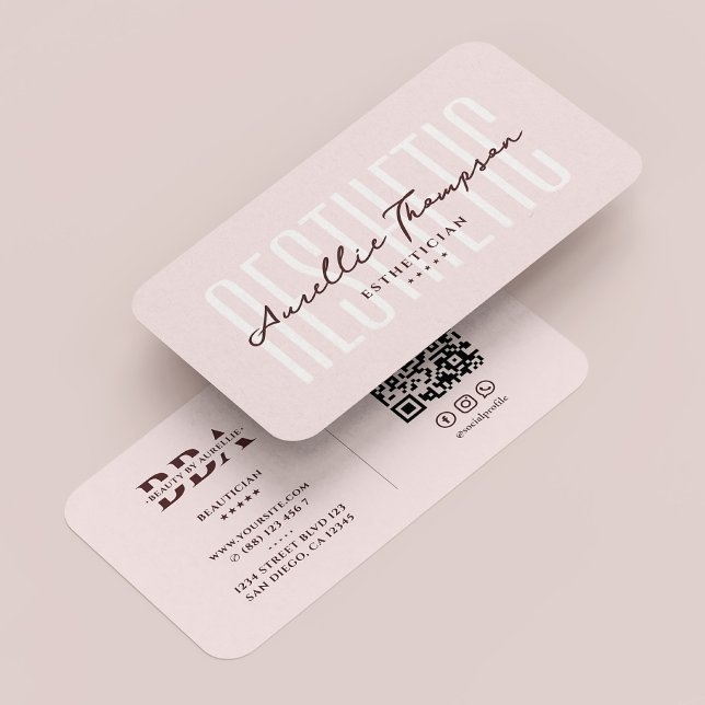Kosmetologe Esthetiker Pink Ästhetik Moderne Visitenkarte (Cosmetologist Esthetician Pink Aesthetic Modern Business Card
)