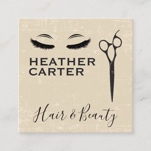 Kosmetologe | Eyelash Salon Shears Terminkarte (Vorderseite)