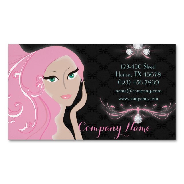 Kosmetologe Makeup Künstler Salon Haarstylistin Magnetische Visitenkarte (Vorderseite)