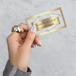Kosmetologin Spritze Botox B12 QRCode Gray Gold Visitenkarte