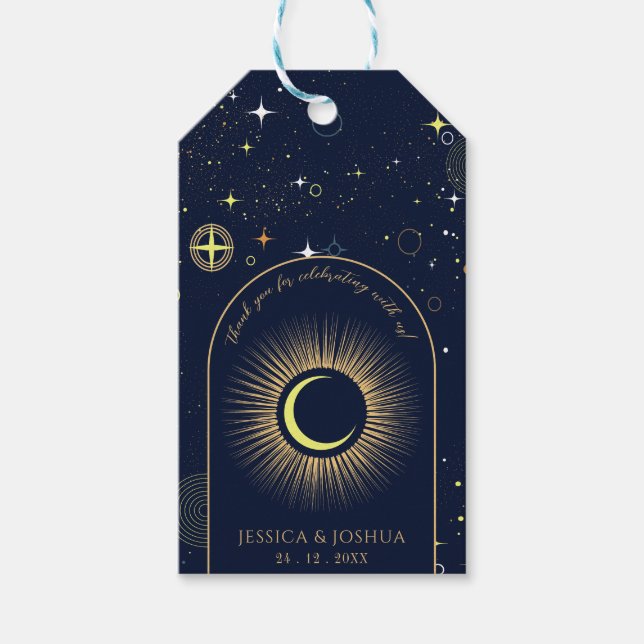 Kosmic Midnight Blue Mystical Star Dust Geschenkanhänger (Vorderseite)
