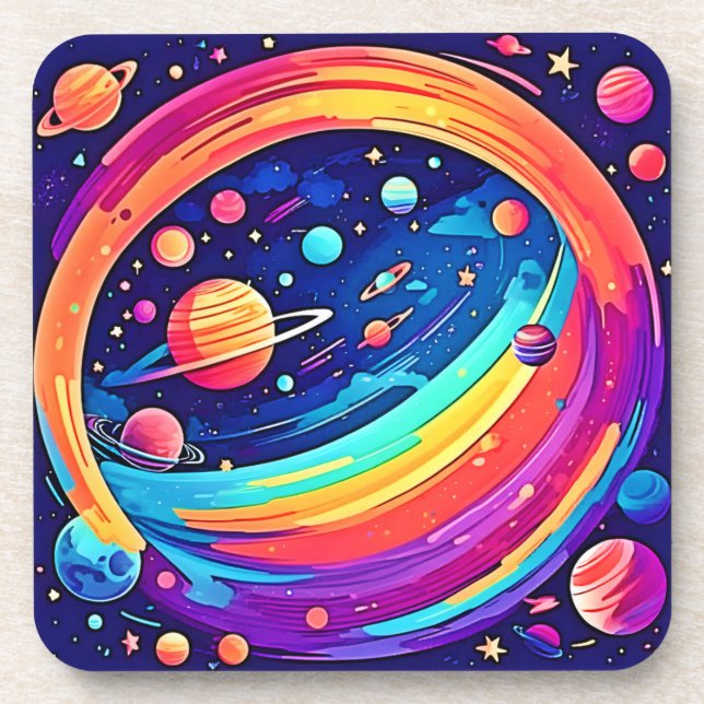 Kosmic Rainbow Vortex Getränkeuntersetzer (Vorderseite)