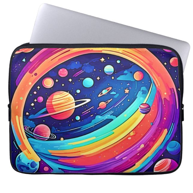 Kosmic Rainbow Vortex Laptopschutzhülle (Vorderseite)