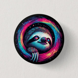 Kosmic Sloth Galaxy Art Button