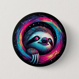 Kosmic Sloth Galaxy Art Button