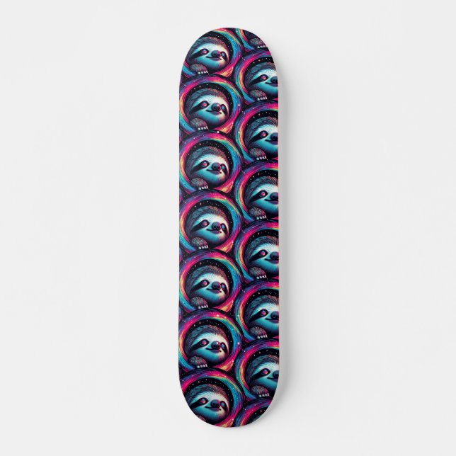 Kosmic Sloth Galaxy Art Skateboard (Vorne)