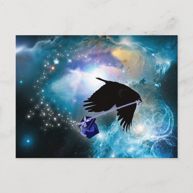 KOSMIK CROW POSTKARTE (Vorderseite)
