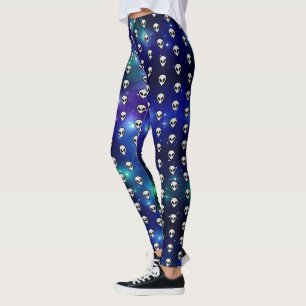 Kosmisch Außerirdisches Kopf-Emoji Himmlisch Galak Leggings